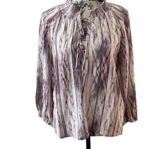 Tart Women's Pink Mauve Rayon Peasant Boho Blouse Small S